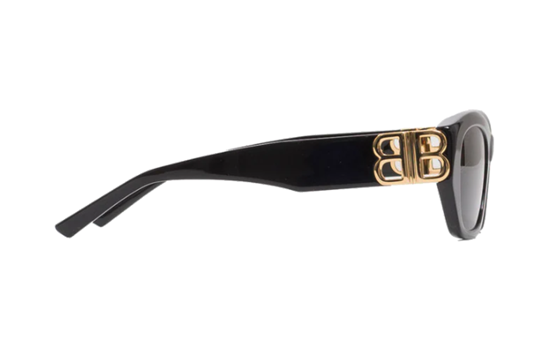 Shop Balenciaga 男女款黑色不規則塑膠太陽眼鏡配實色鏡片 BB0311SK001