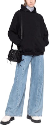 Balenciaga Unisex Black Logo Embroidered Long-Sleeve Sweatshirt. 675003TLV971069 Lookbook Balenciaga Unisex Black Logo Embroidered Long-Sleeve Sweatshirt. 675003TLV971069