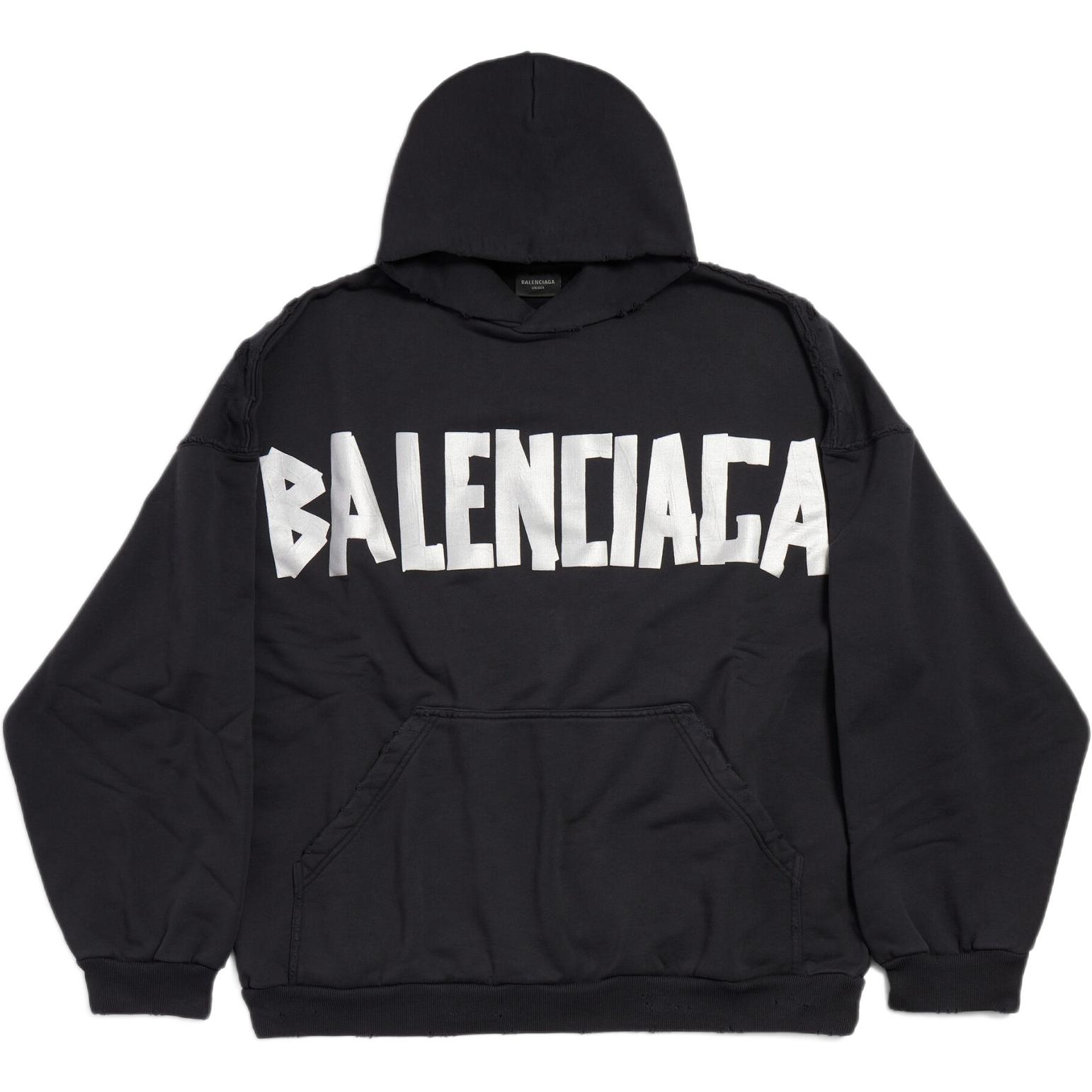 Balenciaga Unisex Black Logo Pullover Sweatshirt Regular Fit Long Sleeve. 739024TQVQ91073