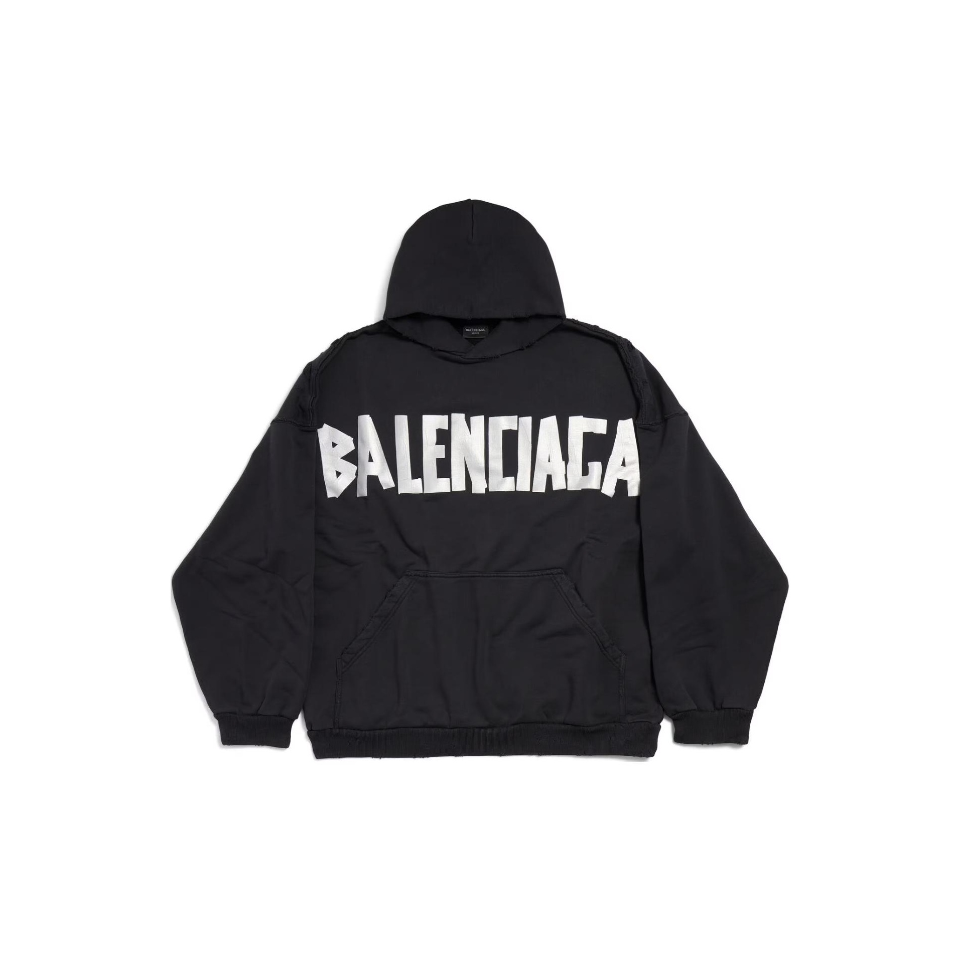 Lookbook Balenciaga Unisex Black Logo Pullover Sweatshirt Regular Fit Long Sleeve. 739024TQVQ91073