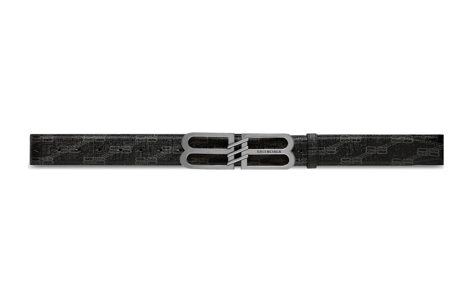Balenciaga Unisex Black Polyester Belt 4cm Casual Style. 703103210EI1060