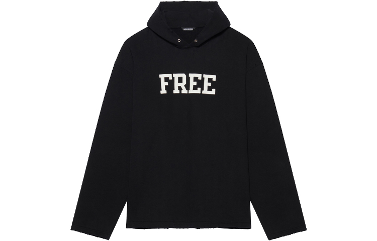 Balenciaga Unisex Black Pullover Sweatshirt with Colorblock Logo Print. 661711TKVD41070