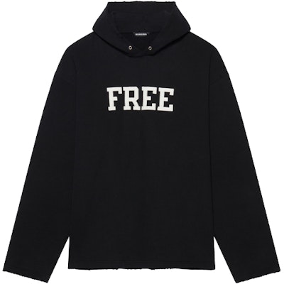 巴黎世家男女同款黑色拼色Logo印花套头衫。 661711TKVD41070 Order 巴黎世家男女同款黑色拼色Logo印花套头衫。 661711TKVD41070