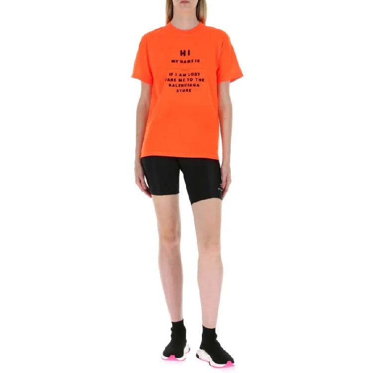 Details for Balenciaga Unisex Black Slim Fit Lettering Gym Shorts. 6617544B0B11077