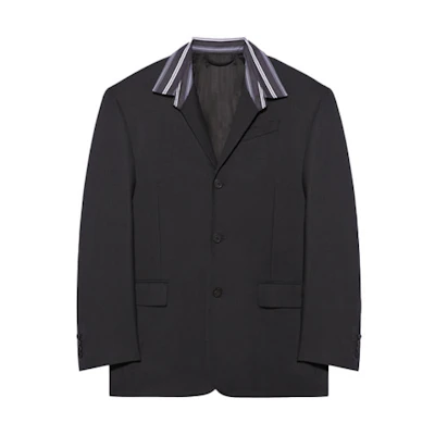 Balenciaga Unisex Black Welsh Wool Single-Breasted Blazer 658941TKT081140