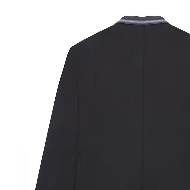 Sizing Balenciaga 男女款黑色威爾士羊毛單排扣西裝外套 658941TKT081140