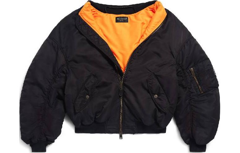 Balenciaga Unisex Black Zip-Up Long Sleeve Jacket - Oversized Fit 790753TPO041000