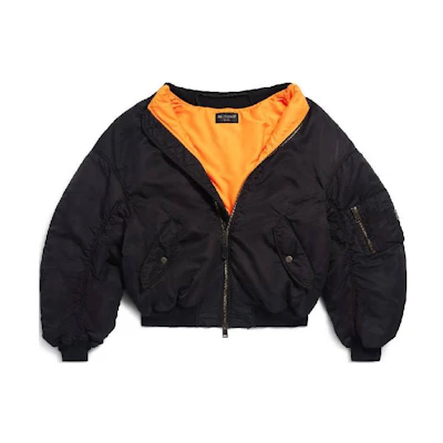 Balenciaga Unisex Black Zip-Up Long Sleeve Jacket - Oversized Fit 790753TPO041000