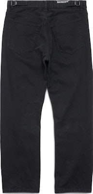 Balenciaga Unisex Jeans Hitam Mid-Waist Straight-Leg Distressed. 745149TNW111700 Lookbook Balenciaga Unisex Jeans Hitam Mid-Waist Straight-Leg Distressed. 745149TNW111700