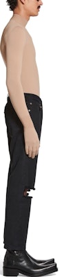Balenciaga Unisex Jeans Hitam Mid-Waist Straight-Leg Distressed. 745149TNW111700 Sizing Balenciaga Unisex Jeans Hitam Mid-Waist Straight-Leg Distressed. 745149TNW111700