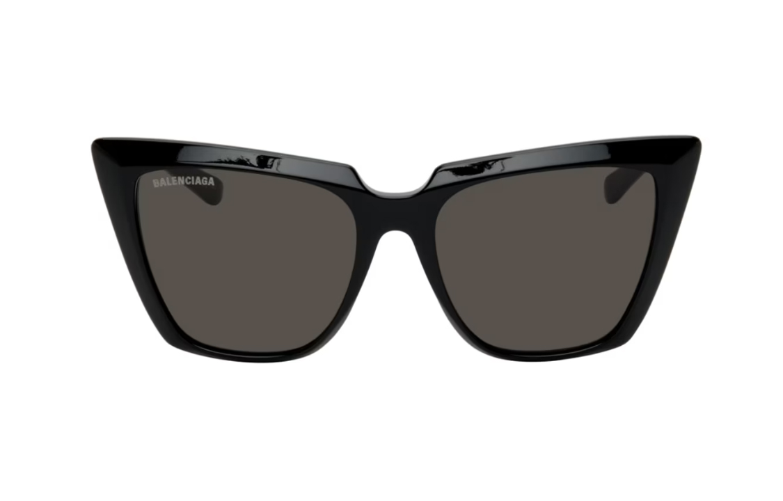 Balenciaga Unisex Irregular Acetate Black Sunglasses with Lettering. 221342F005056 圖 2