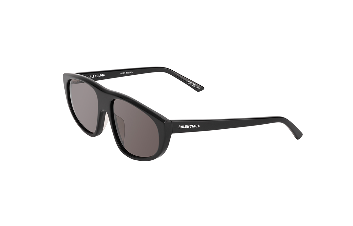 Balenciaga Unisex Irregular Acetate Sunglasses with Logo Detail - Black BB0098S