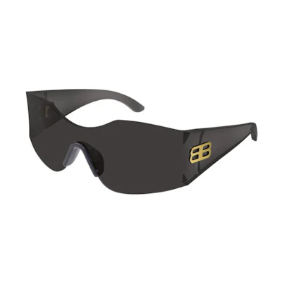 Balenciaga Unisex Irregular Black Sunglasses with Logo Temples BB0292S 001 99