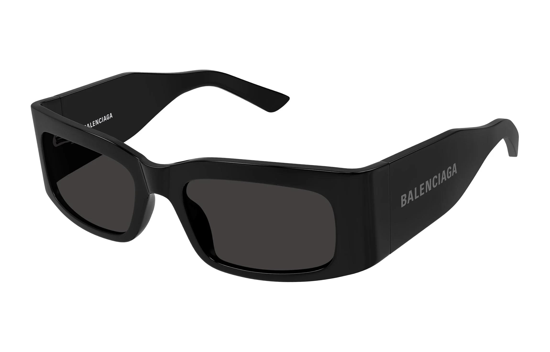 Balenciaga Unisex Logo Irregular Sunglasses Black BB0328S001