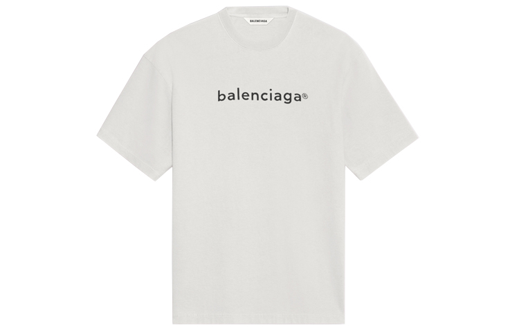 Balenciaga Unisex Logo Print Grey Crewneck T-Shirt 612965TIV542984 圖 2