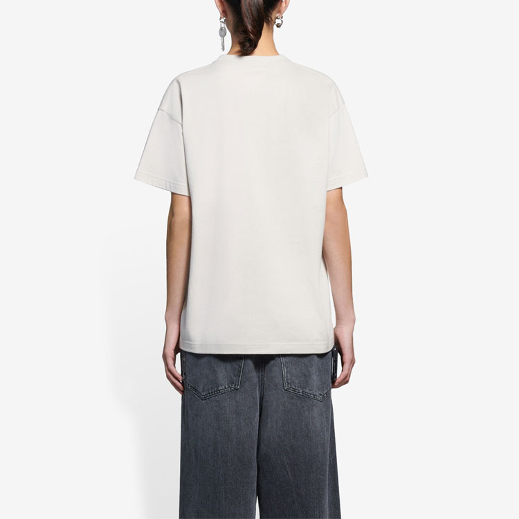 Balenciaga Unisex Logo Print Grey Crewneck T-Shirt 612965TIV542984 圖 6