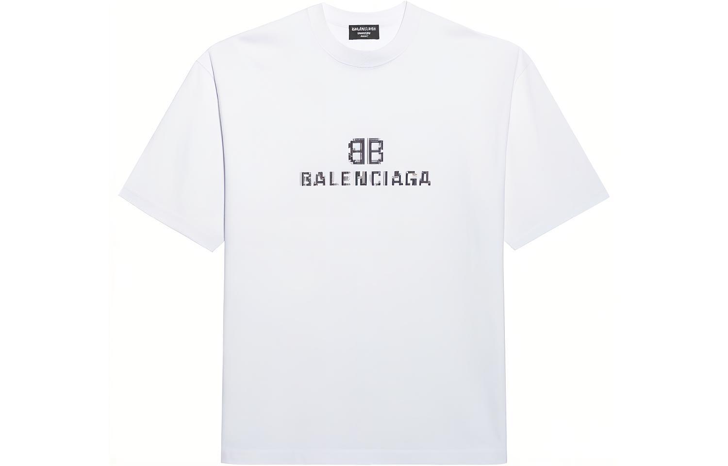 Balenciaga Unisex Logo Print Short Sleeve T-Shirt White. 612966TKVI79040 圖 2
