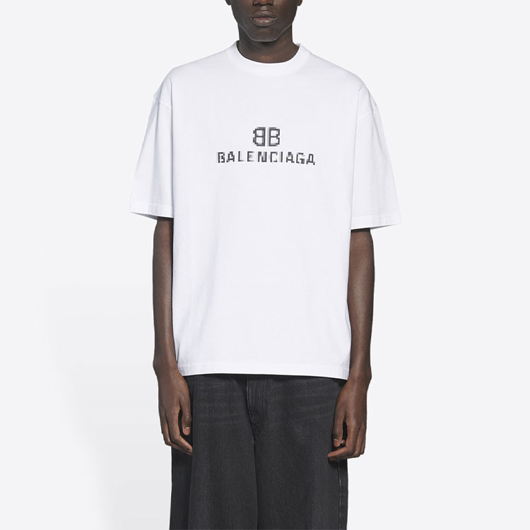 Balenciaga Unisex Logo Print Short Sleeve T-Shirt White. 612966TKVI79040 圖 6