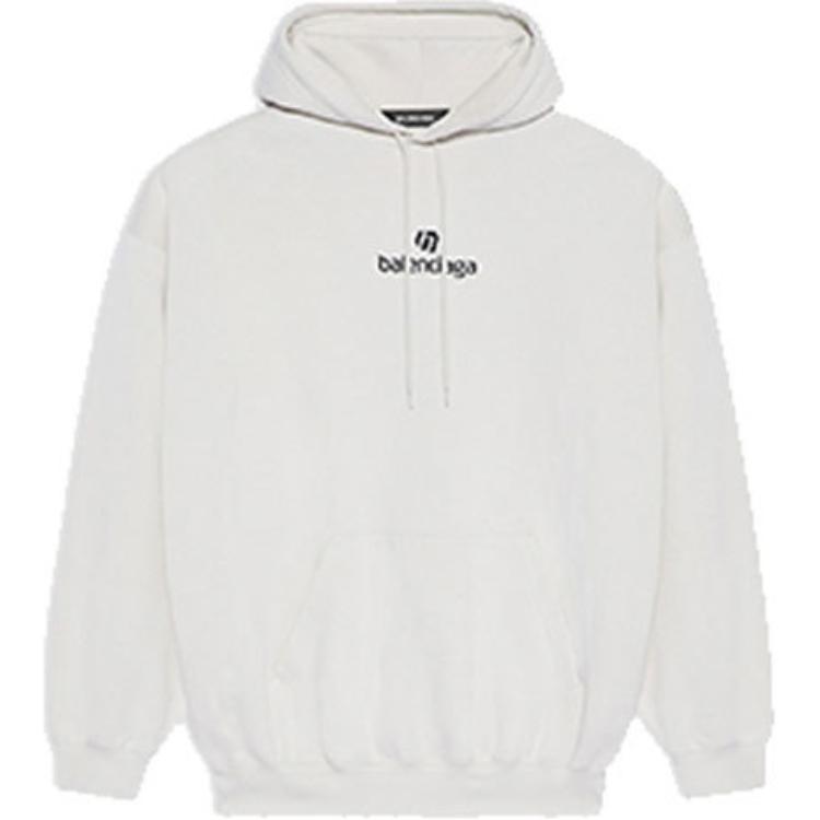Balenciaga Unisex Medium-Fit White Hoodie 570811TJVE19054