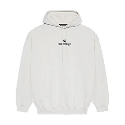 Balenciaga Unisex Medium-Fit White Hoodie 570811TJVE19054