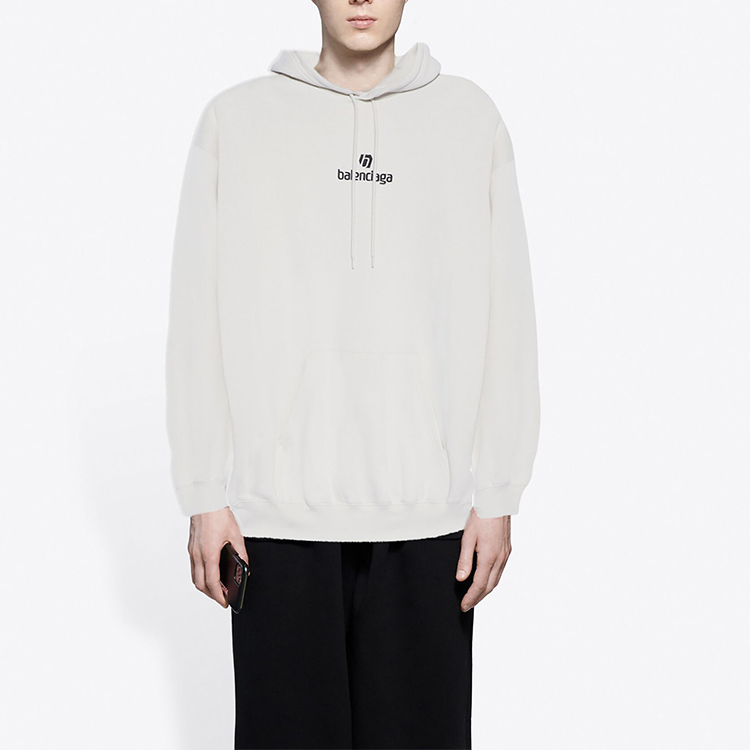 Balenciaga Unisex Medium-Fit White Hoodie 570811TJVE19054 圖 4