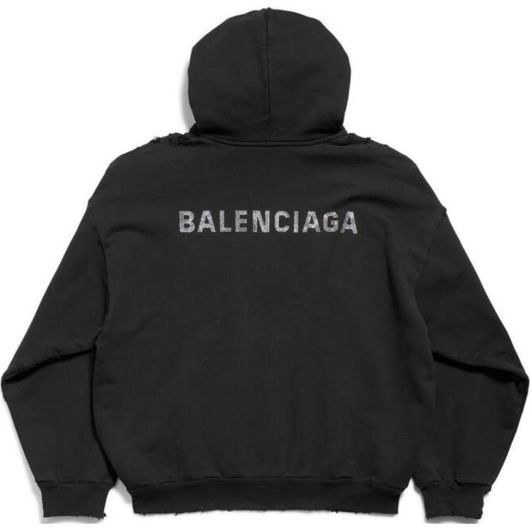 Balenciaga Unisex Oversized Black Pullover Hoodie with Letter Embroidery. 767877TQVY11083 圖 3