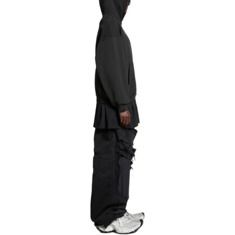 Balenciaga Unisex Oversized Black Pullover Hoodie with Letter Embroidery. 767877TQVY11083 圖 5