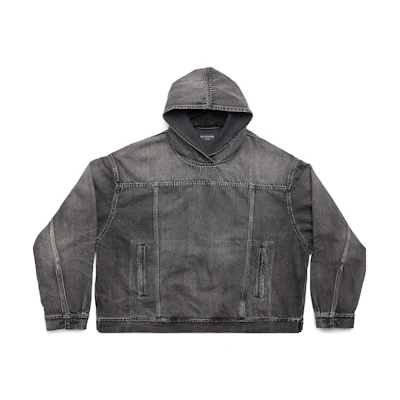 Balenciaga Unisex Oversized Hoodie Jacket Black 719313TBP473340