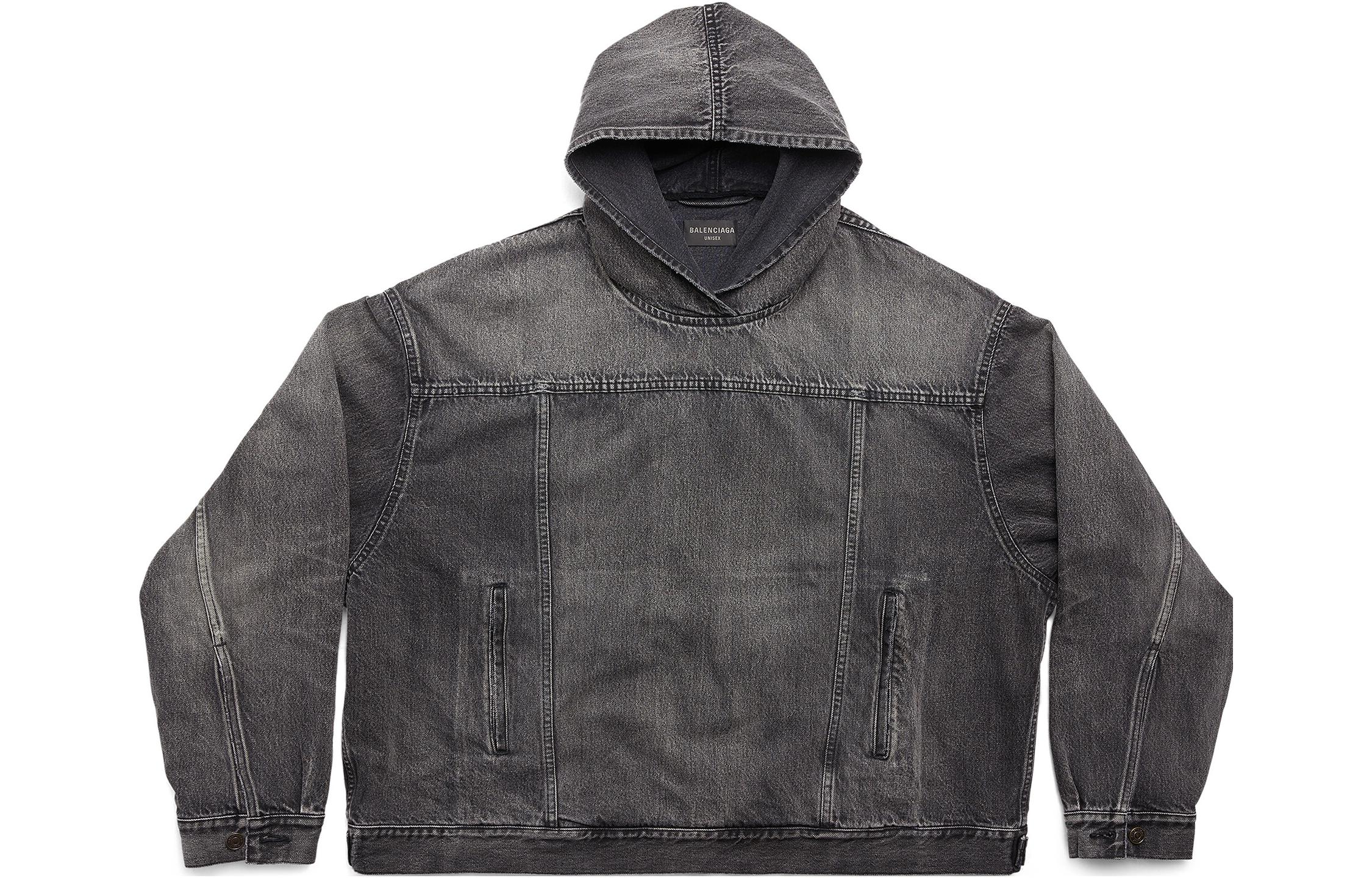 Order Balenciaga 男女款寬鬆連帽外套 黑色 719313TBP473340