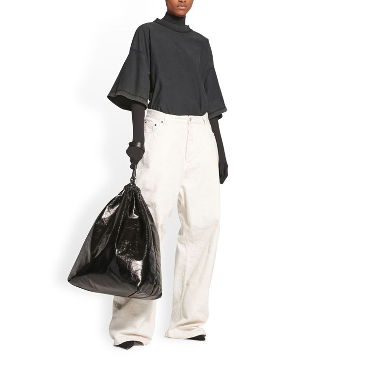 Purchase Balenciaga 男女同款寬鬆直筒拉鍊按扣休閒褲 米白色。 719341TNW039036