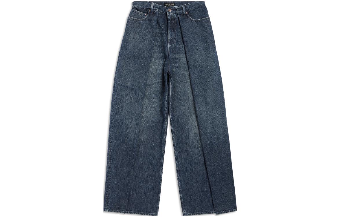 Balenciaga Unisex Solid Pocket Loose Fit Jeans Indigo Blue. 767983TNW654445