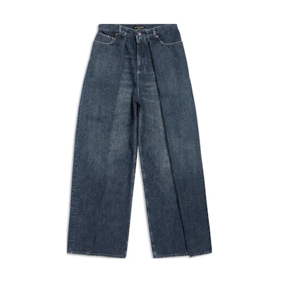 Balenciaga Unisex Solid Pocket Loose Fit Jeans Indigo Blue. 767983TNW654445