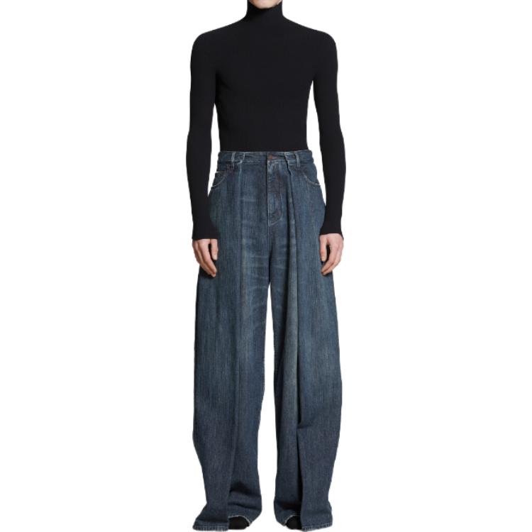 Shop 巴黎世家男女通用宽松版型靛蓝色牛仔裤。 767983TNW654445