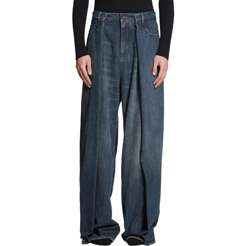 Purchase 巴黎世家男女通用宽松版型靛蓝色牛仔裤。 767983TNW654445