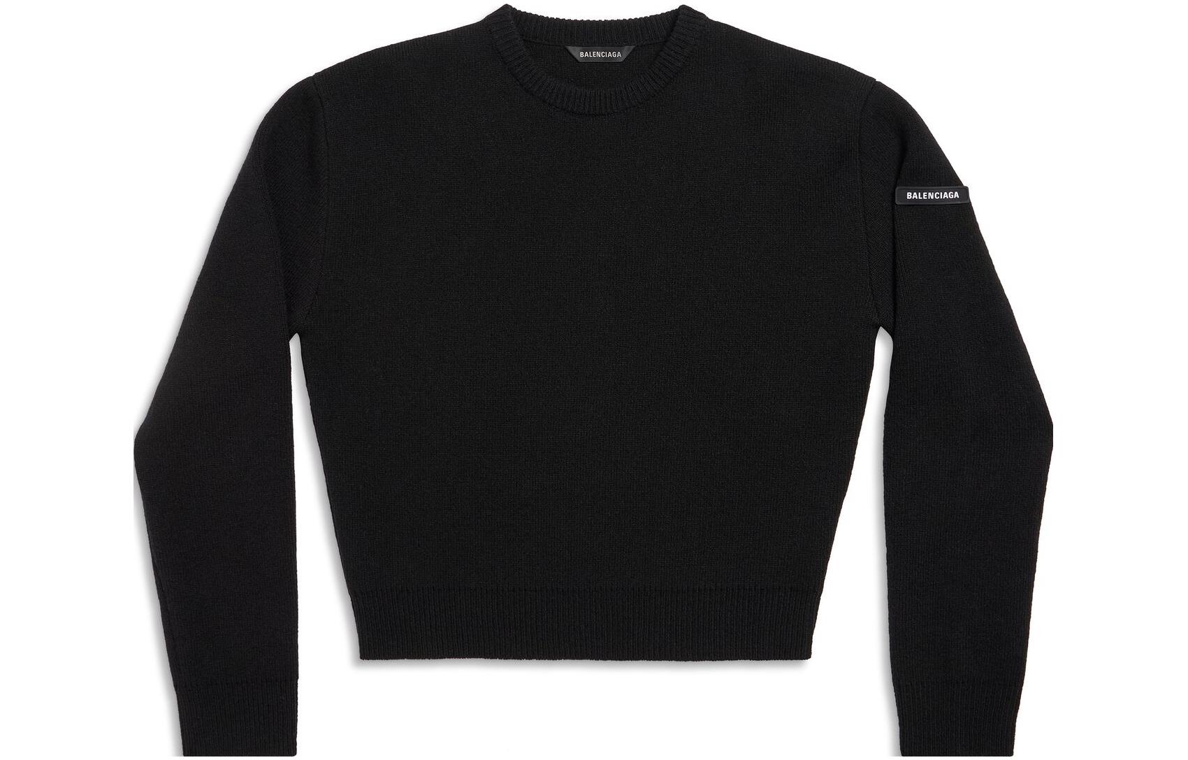 Sizing Balenciaga Unisex Solid Ribbed Crewneck Long Sleeve Sweater Regular Fit. 769297T16751000
