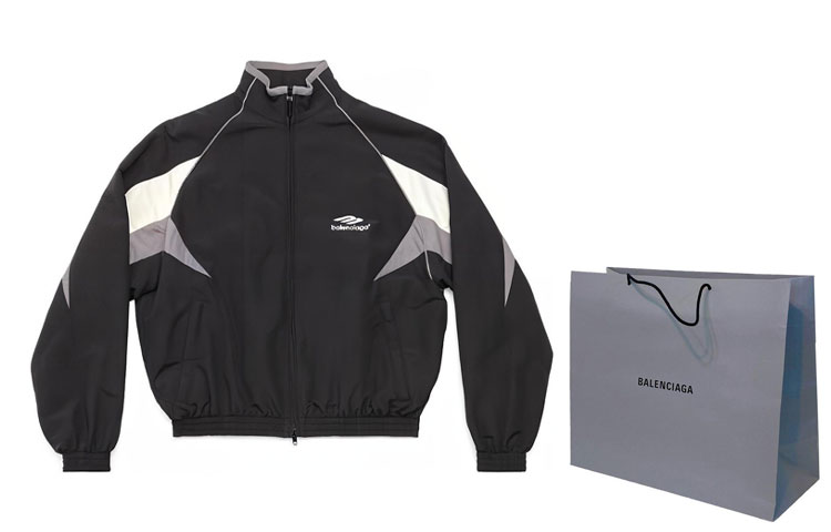 Shop バレンシアガ ユニセックス SS23 オーバーサイズ ジップアップジャケット ブラック 751726TOO481000