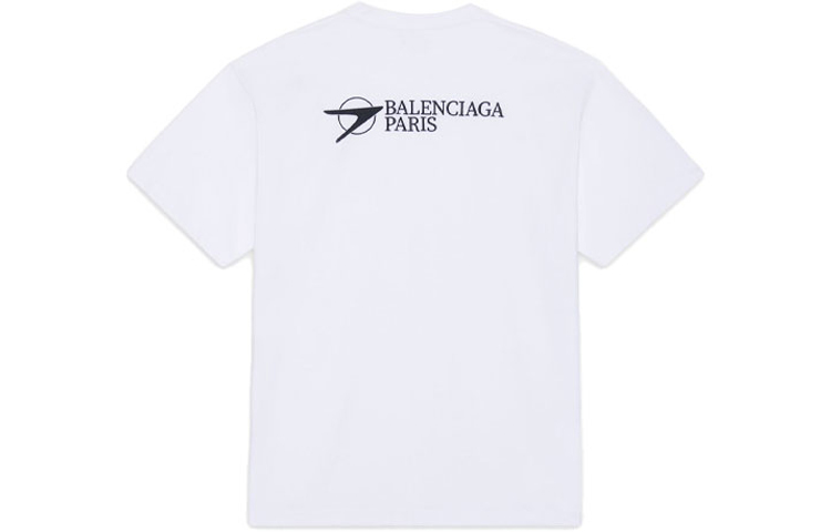 Order Balenciaga Unisex Baju-T Putih Logo Potong 612966TKV869040