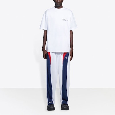 Balenciaga Unisex Baju-T Putih Logo Potong 612966TKV869040 Lookbook Balenciaga Unisex Baju-T Putih Logo Potong 612966TKV869040