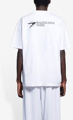 Balenciaga Unisex Baju-T Putih Logo Potong 612966TKV869040 Purchase Balenciaga Unisex Baju-T Putih Logo Potong 612966TKV869040