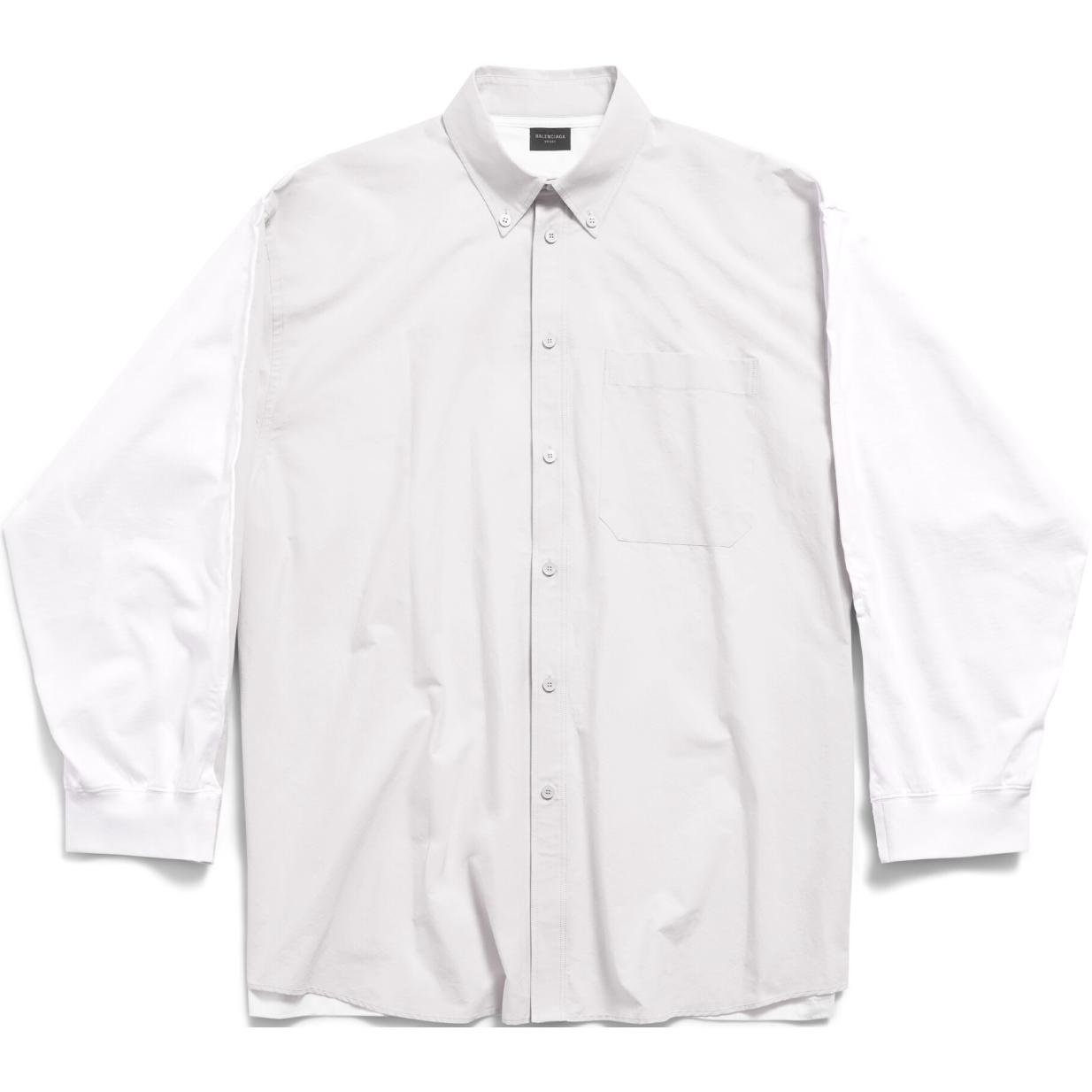 Balenciaga Unisex White Printed Oversized Long Sleeve Button-Up Shirt. 790864TNM609012 圖 2