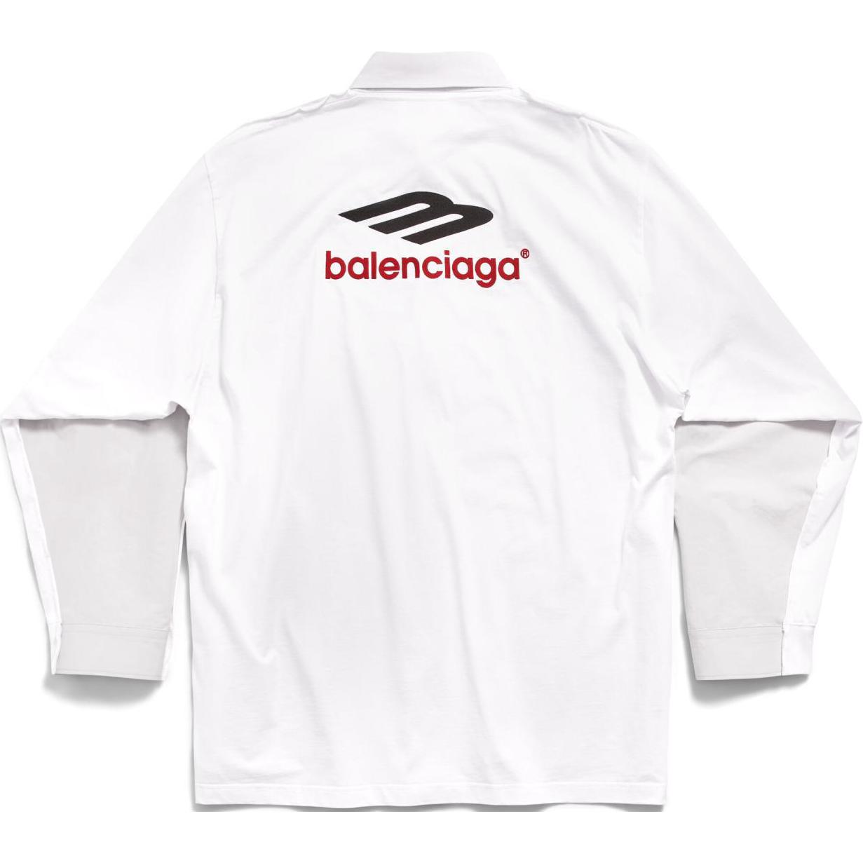 Balenciaga Unisex White Printed Oversized Long Sleeve Button-Up Shirt. 790864TNM609012 圖 3