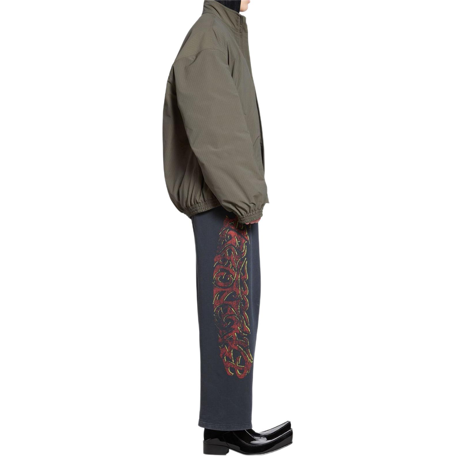 Details for Balenciaga Unity Sports Icon Jaket Cocoon Windbreaker Hijau Zaitun. 773048TKO312840