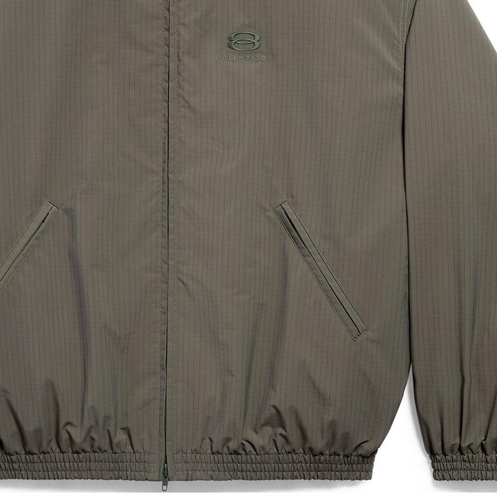 Cheap Balenciaga Unity Sports Icon Jaket Cocoon Windbreaker Hijau Zaitun. 773048TKO312840