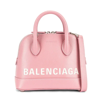 Balenciaga Ville Top Handle Bag XXS Dragee/White