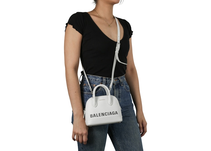 Lookbook バレンシアガ ヴィル トップハンドル XXS ホワイト/ブラック