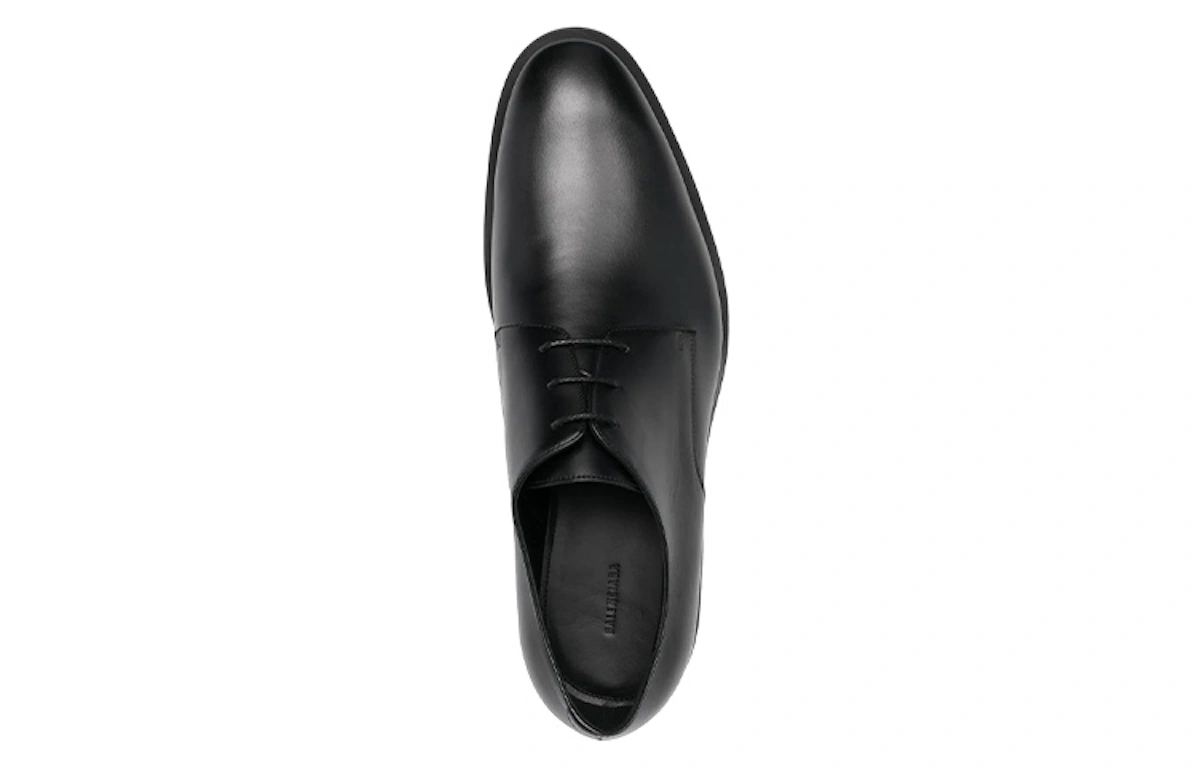 Balenciaga Wallstreet Almond-Toe Derby Shoe Black