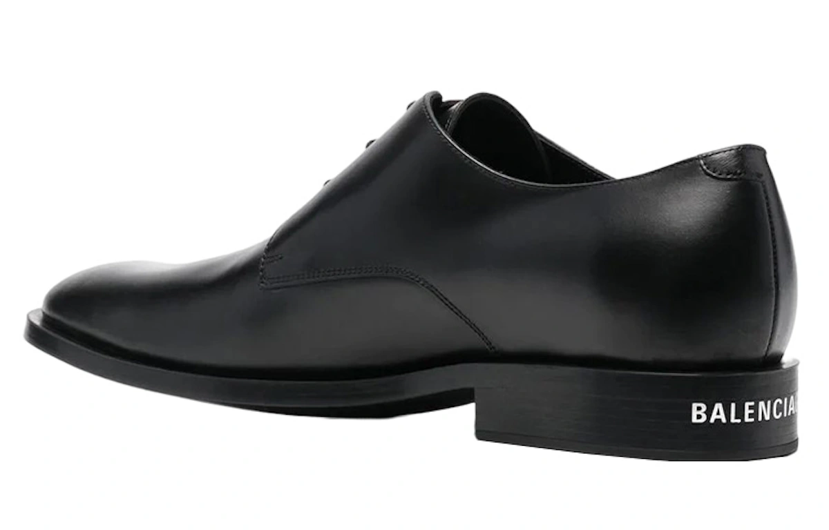 Balenciaga Wallstreet Almond-Toe Derby Shoe Black