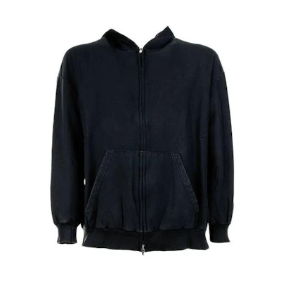 Balenciaga Washed Black Zip Hoodie with Large Pockets Regular Fit 720424TNVF62020