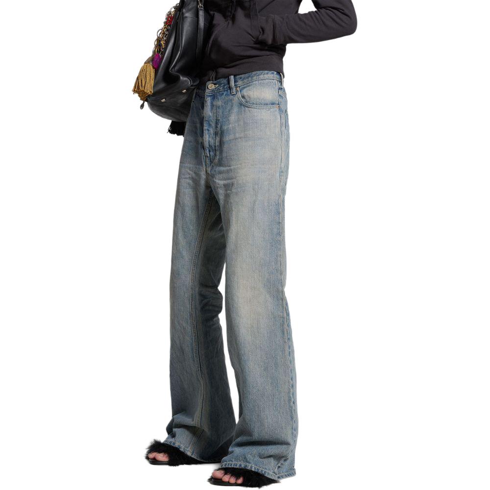 Sizing Balenciaga Jeans Denim Flared Biru Unisex Loose Fit. 790405TQW55