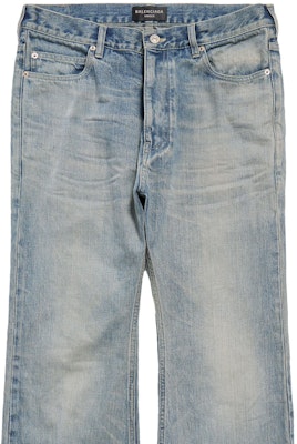 Balenciaga Jeans Denim Flared Biru Unisex Loose Fit. 790405TQW55 Cheap Balenciaga Jeans Denim Flared Biru Unisex Loose Fit. 790405TQW55